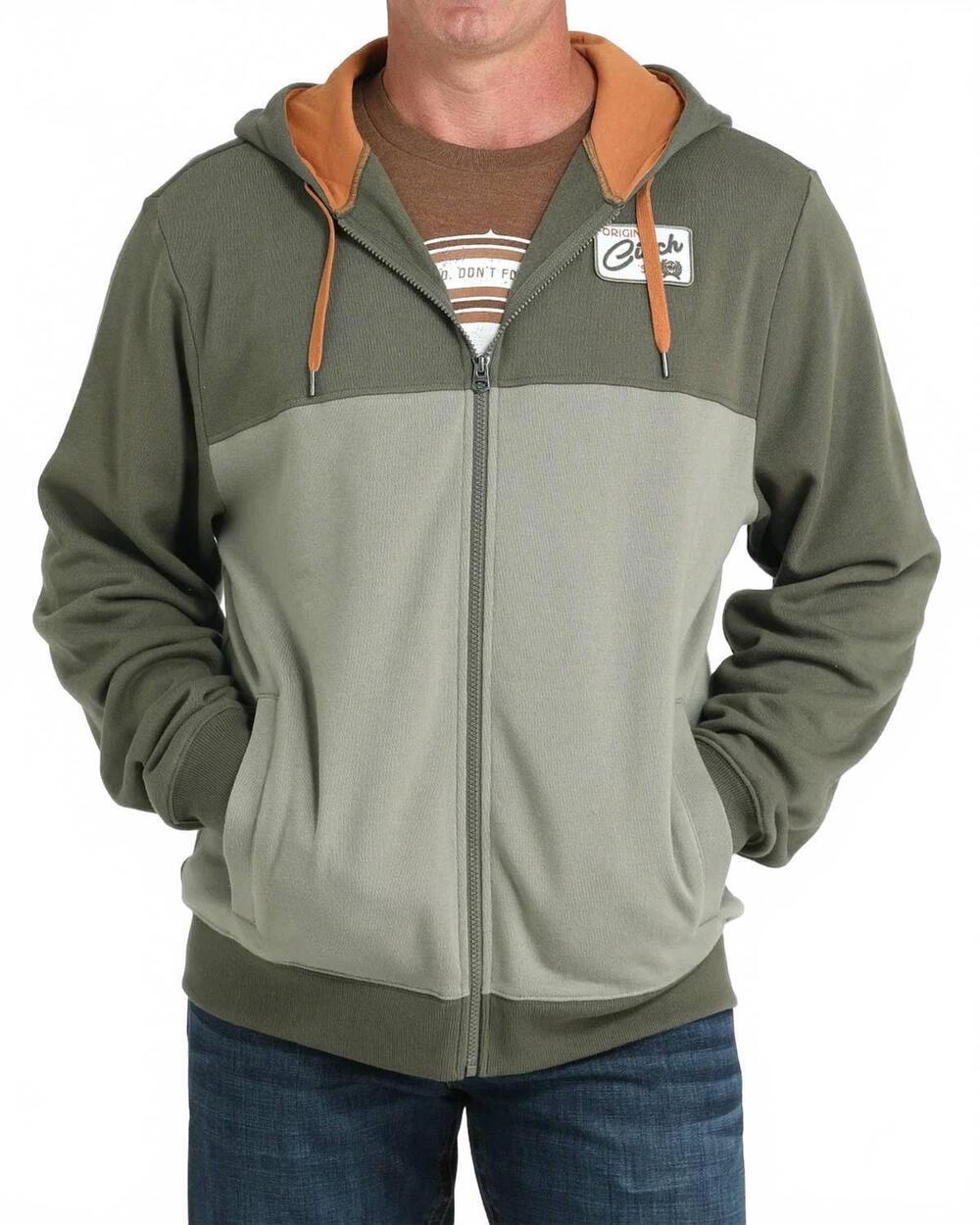 NEW CINCH men's full zip hoodie in olive